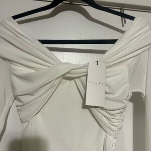 Off the shoulder white dress